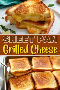 This sheet-pan grilled cheese is about to be your new favorite sandwich! Treat your whole family to gooey, melty goodness by making a bunch at once.