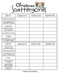 Free printable Christmas Scattergories game for a fun game that will get your kids thinking while having fun at Christmas time.