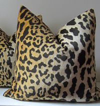 Animal Print Velvet Pillow - Decorative Pillow Cover - 20 inch - Leopard Print - Brown - honey - ready to ship