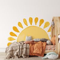 If you feel like your room needs more light, this beautiful sun wall decal in boho style is exactly what you're looking for. Decorate your living space using our bright and colorful decals and make the atmosphere in your room more cheerful and fun. This stunning sun decal can become a great addition to your home office, bedroom, or living room. PRODUCT SPECIFICATION: 1. All my decals are made from 100% interior safe, removable, quality adhesive vinyl! 2. Bright colors, very firmly stick to a hard surface. 3. All my decals you can wash. It's waterproof exactly. 4. Your kids can't remove it during use, but you can if you need. 5. In each order I attach a test sticker. ✅Quantity and measures in each kit are the same.                                 Check out listing photos for more details ab