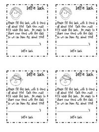 Selfie sacks are the updated version of the All About Me Bags.  Perfect for a back to school community building show and tell time!! Page 2 are the labels (4 to a page) for you to print and attach to lunch sacks.