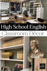 Dark Academia high school English clasroom decor