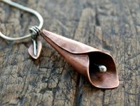 Cala Lily Copper & Sterling Silver Pendant Necklace £59.00