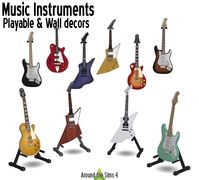 Around the Sims 4 | Custom Content Download | Music Store, musical instruments