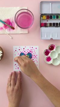 How to DIY Watercolor Heart Art for Valentines Day from @linesacross