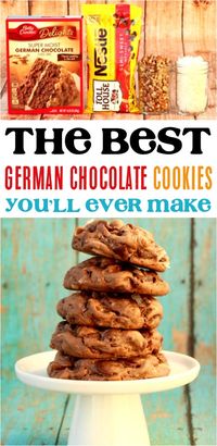 German Chocolate Cake Mix Cookies Recipe - Never Ending Journeys