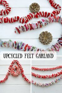 Felt your old sweaters to make some gorgeous festive upcycled felt garlands.