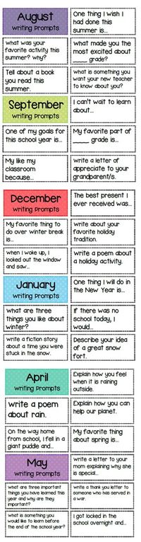 Writing prompts for the whole year! http://www.teacherspayteachers.com/Product/Polka-Dot-Design-Writing-Bundle-823458