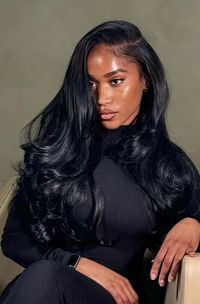 The luxury Natural Black Wig 24" comes with the premium HD Lace which is suitable for all skin tone.