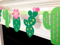 Cactus Banner Birthday Party Bunting Instant Digital | Etsy