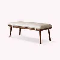 Lowene Genuine Leather Upholstered Bench
