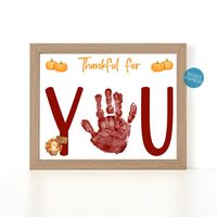 Our Thanksgiving handprint art is a sweet and fun activity to do with your little ones this year.  A great gift for parents, grandparents, and loved ones. Kids grow so fast, so capture their hand prints this Thanksgiving with our templates.  Print the 8x10" template on card stock and using a paint of your choice just add your child's hand prints to the template. Be creative!  Not happy with how the print turned out? Not a problem! Once you have purchased this listing, you can print as many times