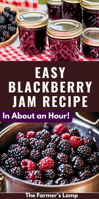 A simple and delicious homemade blackberry jam recipe using just four ingredients. Quick to prepare in under an hour, this jam captures the taste of summer and can be enjoyed all year long. Adjust processing time based on altitude for perfect results.