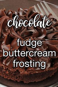 Chocolate Fudge Buttercream Frosting - This double-rich buttercream frosting is a chocolate lover's dream. For the true addict, though, you'll need to frost some chocolate cupcakes for absolute death by chocolate. | CDKitchen.com