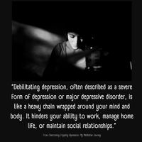 🌑🌞From Darkness to Dawn: Embracing the Journey of Overcoming Crippling Depression. 💪Find Hope, Gain Strength, and Rediscover Joy in Every Step Forward. 


#mentalhealth 
#mentalillness 
#depression
#heal