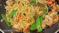 Chinese Shrimp Lo Mein made with fresh noodles is a flavorful filling dish that is a delight to eat.