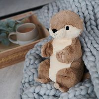 Part of the Warmies classic range is this lovely microwaveable Otter.  This Warmies Otter measures 13" (33 cm). Perfect to keep you warm on a winter's day, simply warm for 90 seconds in any microwave up to 1000W. This cuddly Otter is suitable for all ages.  Filled with organic filling material which is lightly scented with relaxing lavender. This soft toy can be surface washed carefully with a damp cloth, and with the proper care, a Warmies heat toy can last many years.  Warmies are not jus