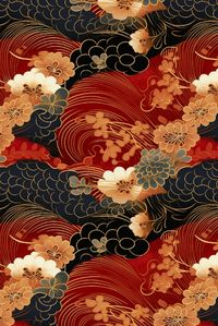 This "Black, red and gold seamless lacquerware pattern - Japanese urushi design pattern" design is inspired by the Japanese "Shikki" patterns, the traditional lacquerware. 🇯🇵🍶🏯 Get my art printed on awesome products. 👕🎒🧣 Support me at Redbubble #RBandME: https://www.redbubble.com/shop/ap/154309951?asc=u