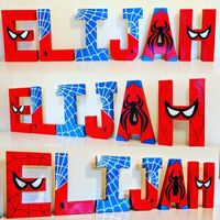 Spiderman letters names. Avengers Marvel superhero boys batman gift decor art | eBay