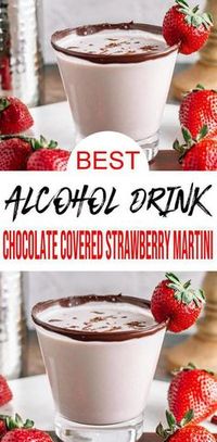 Don't pass up this chocolate covered strawberry martini. Tasty & delish chocolate covered strawberry martini you will want to check out. Homemade alcohol drink recipe that is crowd pleasing. Perfect alcoholic drink idea for Super Bowl Sunday cocktails, happy hour, Valentines day drinks or Mother's day. Strawberry vodka & creme de cacao make up the liquor in this yummy cocktail. Check out this chocolate covered strawberry martini today