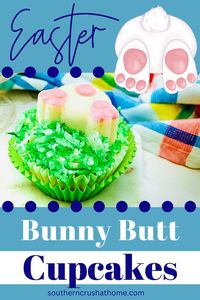 Turn any cupcake into these adorable bunny butt easter cupcakes with some pink candy melts, white chocolate, and colored coconut. Easier to make than they appear, these bunny butt cupcakes are the ideal way to celebrate Easter.👇 👇 Bunny Butt Easter Cupcakes https://www.southerncrushathome.com/bunny-butt-easter-cupcakes/