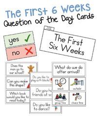 Use these question of the day cards on a pocket chart when you teach Creative Curriculum's "The First Six Weeks" or "Beginning the Year" studies.