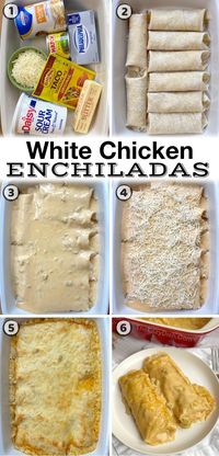 Creamy White Chicken Enchiladas (Quick & Easy Dinner Recipe)