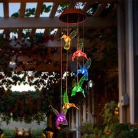 Vivid hummingbirds fly in your garden at day and Romantic light decorates your garden at night, this will be your dream garden designer, no need for artificial electricity, just need to hang it in where you want to. A solar panel embedded in the top turns the dangling hummingbirds and flowers into a delightful colour-changing display at night. Makes a great gift for your favourite hummingbird lover, and one they will enjoy year-round.