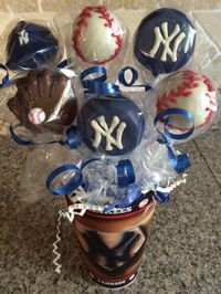 New York Yankees cake pops