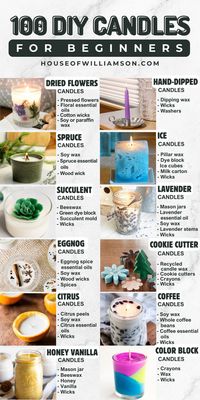 Our extensive list of 100 DIY candle ideas for beginners offers a diverse range of projects to inspire your creativity and help you begin making candles.