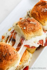 Hawaiian Roll Pizza Sliders - Eating on a Dime