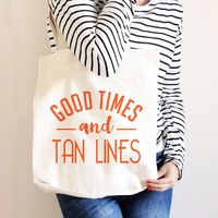 Beach Tote - Summer Travel Bag - Canvas Beach Tote Bag -