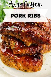 Take your Super Bowl party to the next level with these mouthwatering air fryer pork ribs! Juicy, tender, and packed with flavor, they're the ultimate game day treat. Get ready to impress your guests with this easy and delicious recipe! #AirFryerRecipes #SuperBowlFood #PorkRibs