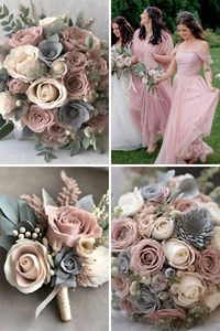 Dusty Pink Wedding Color Ideas: Beautiful Dusty Pink, Gray, and Beige Ideas - Francisca's Bridal