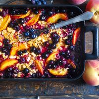 Peach and Blueberry Crisp