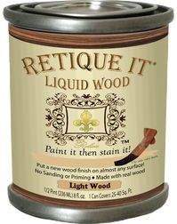 Retique It Liquid Wood - Light Wood Half Pint (8oz) - Paint It Then Stain It - Stainable Wood Fiber Paint - Put a Fresh Coat of Wood On It – Renaissance Innovations, LLC