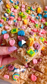 Jamie Milne on Instagram: "LUCKY CHARMS TREATS🍀 Growing up, the only way I’d eat lucky charms cereal was by separating the marshmallows from the cereal and just eating the lucky charms - anyone else? Try this tasty & simple treat- and maybe you’ll get lucky today! 😉 Happy St. Patrick’s day! recipe below, enjoy! xx Lucky Charms Treats Serves 6 Ingredients 1/2 box rice krispies 1 package mini marshmallows 1/2 cup unsalted butter 2 cups lucky charms marshmallows Directions 1. Spray a saucepan well with cooking spray. Heat saucepan to low-medium temp and melt butter. Once butter is melted, add in mini marshmallows. Mix together until marshmallows are melted. Bring the saucepan off of heat and fold in rice krispies. I like to add in a few cups at a time. If your spoon is getting sticky- mak