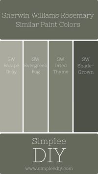 Rosemary by Sherwin Williams is a rich and inviting green hue that embodies the essence of nature. This deep, yet versatile color evokes a sense of tranquility and balance, making it an excellent choice for creating a soothing atmosphere in any room. Whether used as a bold accent wall or as a backdrop for a serene bedroom, Rosemary adds a touch of sophistication and warmth to your space.  This elegant shade pairs beautifully with a variety of colors, from soft neutrals to bold jewel tones, allowing for endless possibilities in your design scheme. Whether you're looking to create a cozy and inviting living room or a peaceful retreat in your bedroom, Rosemary by Sherwin Williams is sure to bring a touch of natural beauty and elegance to your home.