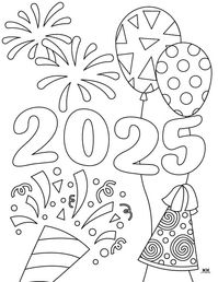 Help keep the kids entertained on New Year's Eve or New Year's Day with these New Year coloring pages. All pages can be printed from home. 100% FREE!