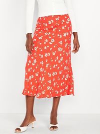 Crepe A-Line Midi Skirt | Old Navy