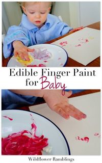 Edible Finger Painting for Baby from Wildflower Ramblings