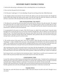 mystery murder party instructions.