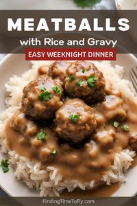 Looking for quick and easy weeknight dinners for families? Try this Southern Style Meatballs and Gravy recipe with savory, rich, and flavorful meatballs in gravy that pairs so well with rice, egg noodles, or mashed potatoes for a delicious meal the whole family will love. Easy weeknight comfort food.