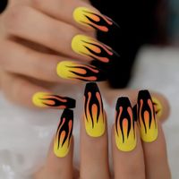 Brand Name: EchiQNumber of Pieces: One UnitOrigin: CN(Origin)Application: FingerNail Length: Extra longQuantity: Kit 24Model Number: Flame nailsNail Width: MediumMaterial: ABSSize: Ombre nailsType: Full Nail Tips