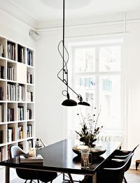 black + white dining space