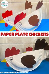 This fresh from the farm paper plate chicken craft is not only super cute but it’s also easy to make and requires minimal basic resources which makes it the perfect craft for groups such as schools, preschools and art clubs!  #kidscrafts #paperplatecrafts #artsandcrafts #homeschool #crafting #animalcrafts #farmcrafts #preschoolcrafts