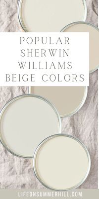 Popular Sherwin Williams beige paint colors to paint the interior of your home. Best colors to paint your living room, dining room, entryway, kitchen, cabinets, walls, ceiling, bedroom, bathroom, hall, office, and more. Trending colors like kilim beige, accessible beige, Barcelona beige, worldly gray. divine white and more. What is the best neutral beige paint colors? Top beige colors for 2021. Sw neutral tan taupe colores.