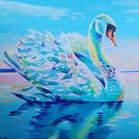 Crystal Swan - acrylic, 20"x20"