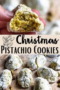 This recipe for Italian Pistachio Cookies uses only 5 ingredients. The cookies are soft and share the tastes of pistachio and lemon. They are great for a quick cookie recipe any time of the year, and the green color also makes them a great fit for Christmas dessert!