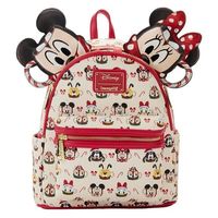 Loungefly Disney Minnie Mickey Hot Cocoa SCENTED Mini Backpack Ear Set NWT Approximate Backpack dimensions: 9" W x 10.5" H x 4.5" D Product Details from manufacturer: Cheers for the ears! Share in a holiday toast with this Loungefly Disney Hot Cocoa All Over Print Mini Backpack with Headband Combo. This mini backpack features a festive print of cherished Disney characters as holiday mugs. You'll find Pluto, Goofy, Donald Duck, Daisy Duck, Mickey Mouse, and Minnie Mouse. A front zipped compartment offers more room for your daily necessities. At the top, there's an insert of the Mickey Mouse and Minnie Mouse Mugs Headband, which you can wear whenever the spirit strikes you. The Hot Cocoa Scent of this backpack is simply yummmy!! The Loungefly Mickey Mouse and Minnie Mouse Cocoa Mugs Headband